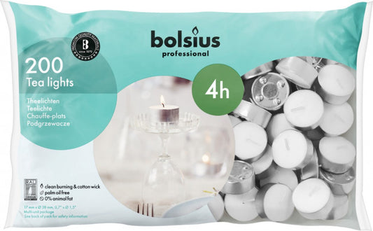 Bolsius Theelicht 17/38 wit 200.00 Stuks