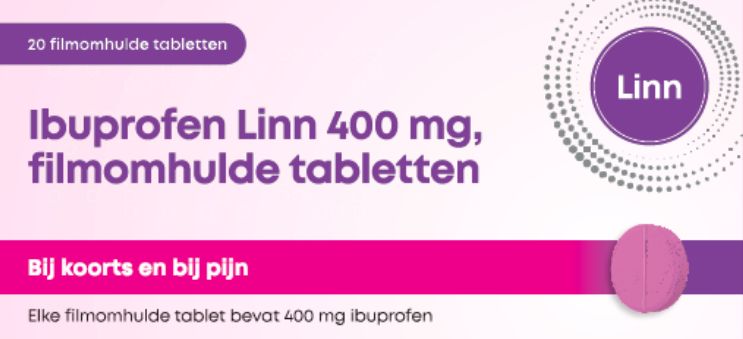 Linn Ibuprofen 400mg roze tablet 20.00 Stuks