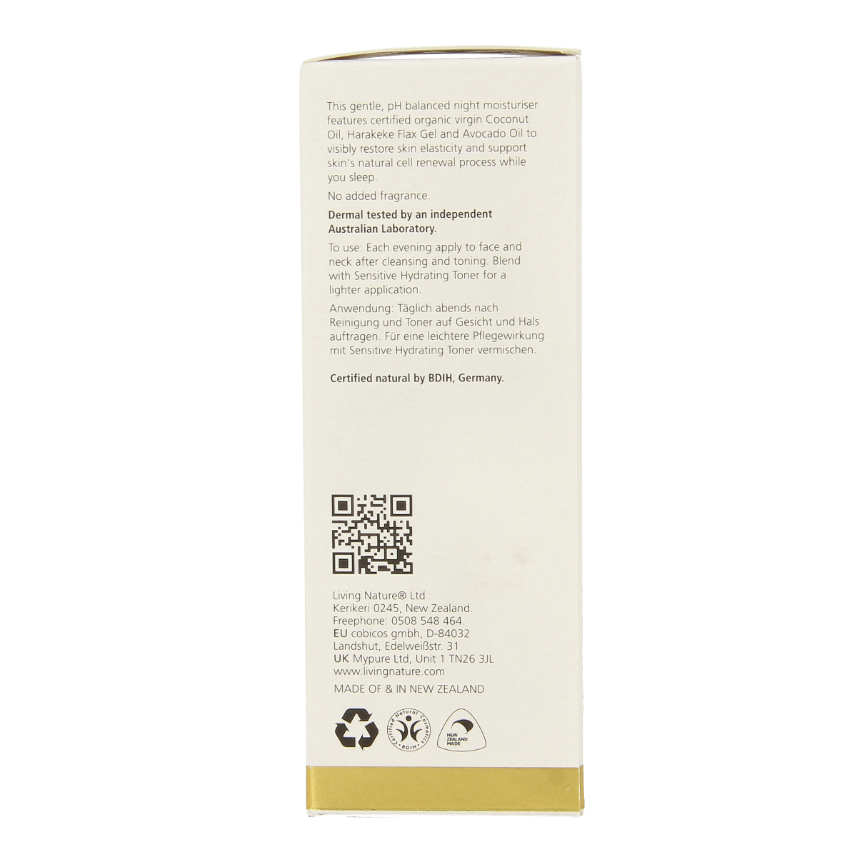 Living Nature Nachtcreme gevoelige huid 50.00 Milliliter