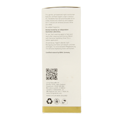 Living Nature Nachtcreme gevoelige huid 50.00 Milliliter