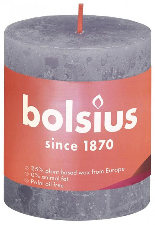 Bolsius Rustiek stompkaars shine 80/68 frosted lavender 1 Stuks