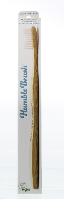 The Humble Co Tandenborstel bamboe medium wit 1 Stuks