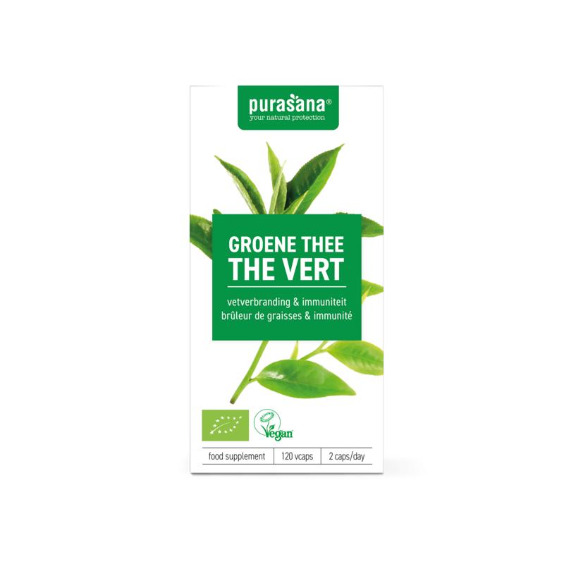 Purasana Groene thee vegan bio 120 Vegetarische capsules