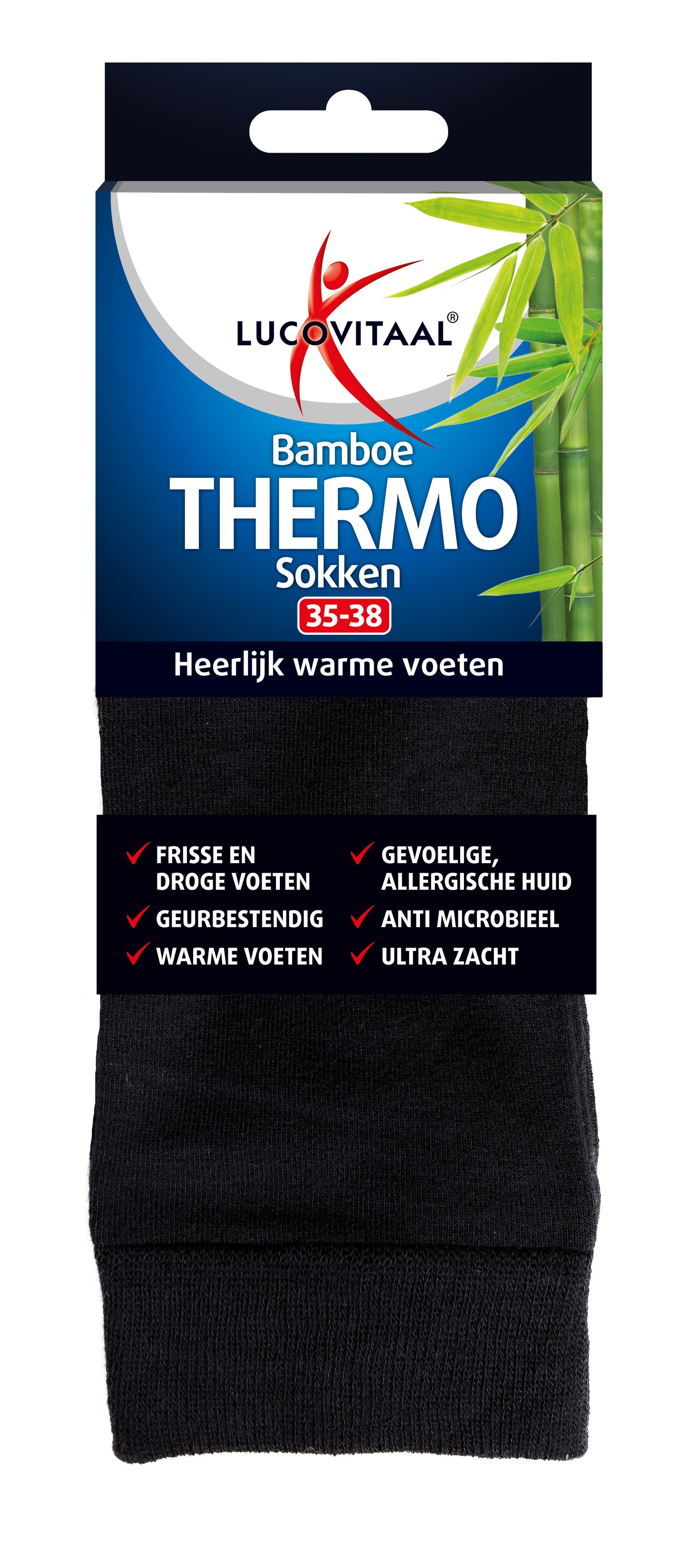 Lucovitaal Bamboe thermosok  maat 35-38 1.00 Paar