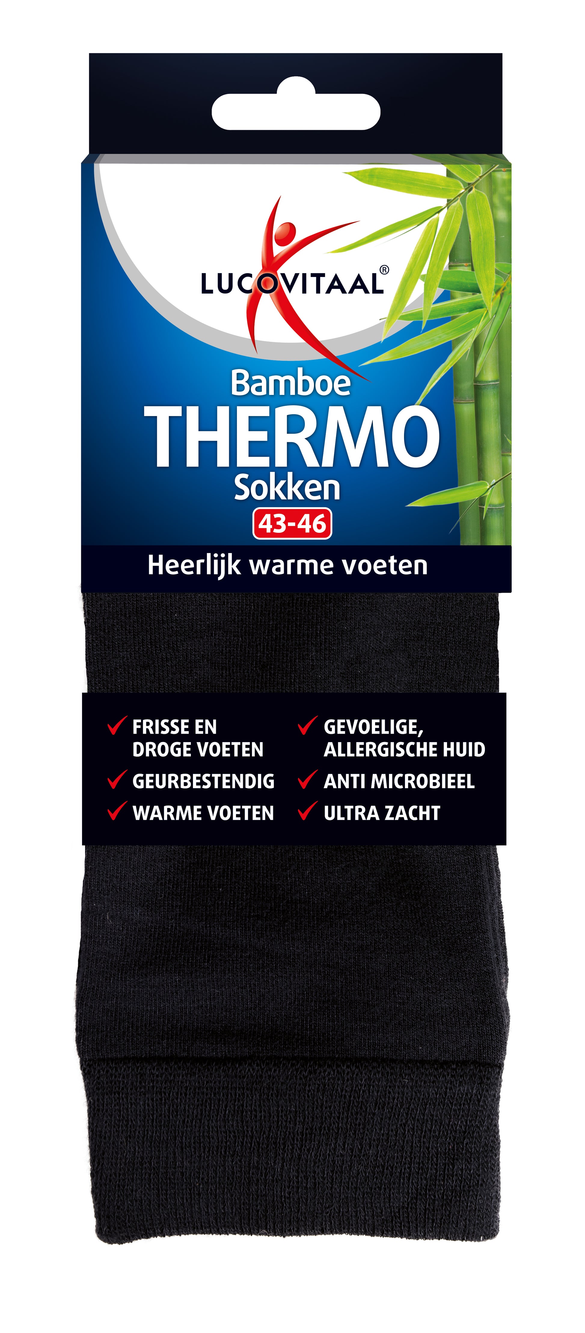 Lucovitaal Bamboe thermosok  maat 43-46 1.00 Paar