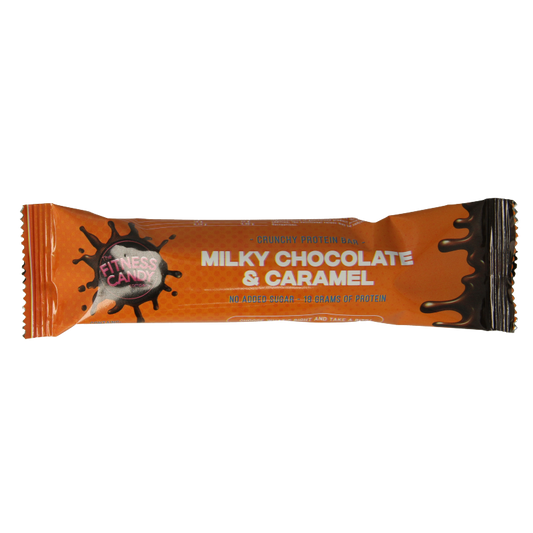 The fitness candy company Milky chocolate & caramel 55 Gram