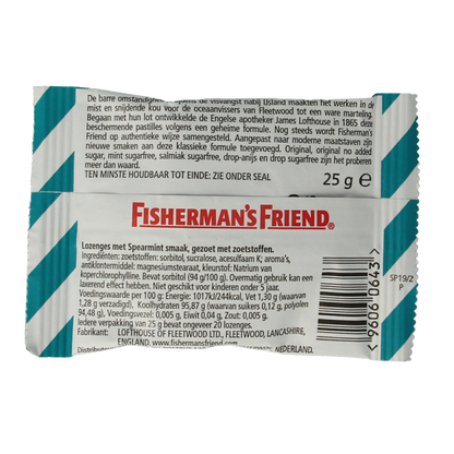 Fisherman's Friend Spearmint suikervrij 25 Gram