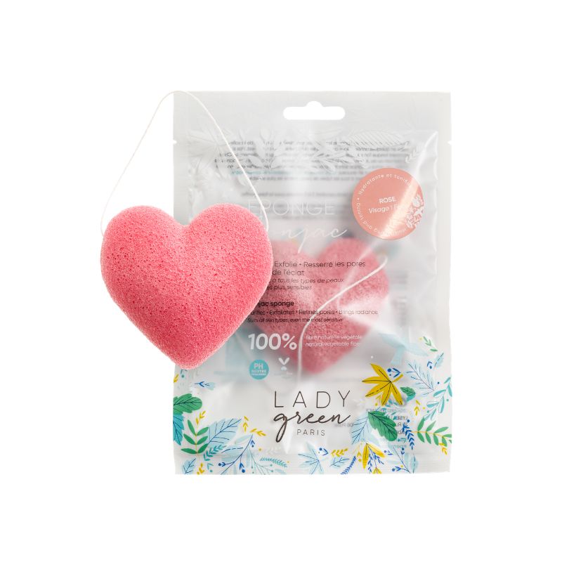 Lady Green Konjac gezichtsspons rose 1 Stuks