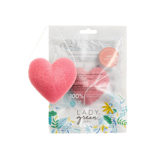Lady Green Konjac gezichtsspons rose 1 Stuks