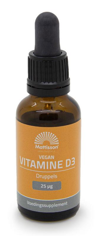 Mattisson Vitamine D3 25mcg vegan druppels 25 Milliliter