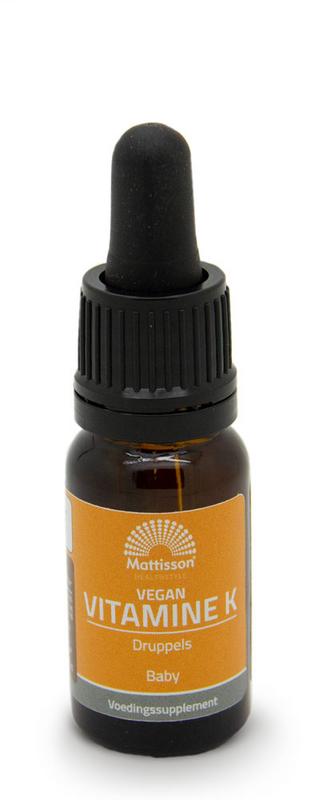 Mattisson Vitamine K baby 150mcg druppels 10 Milliliter