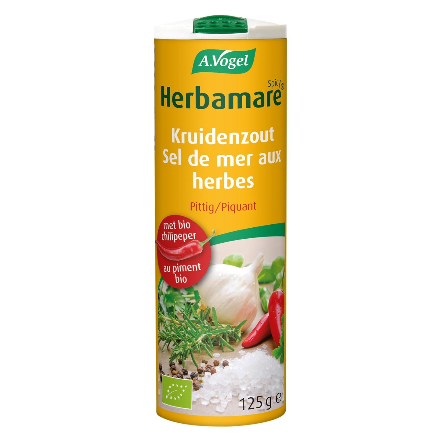 A Vogel Herbamare kruidenzout spicy bio 125 Gram - DrogistWereld