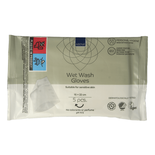 Abena Wet wash washandjes verzorgend 5 Stuks - DrogistWereld