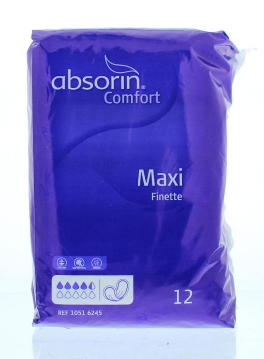 Absorin Comfort finette maxi 12 Stuks - DrogistWereld