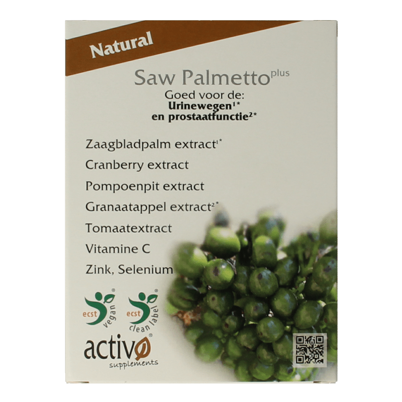 Activo Saw palmetto plus 60 Vegetarische capsules - DrogistWereld