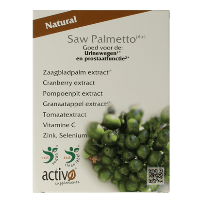 Activo Saw palmetto plus 60 Vegetarische capsules - DrogistWereld