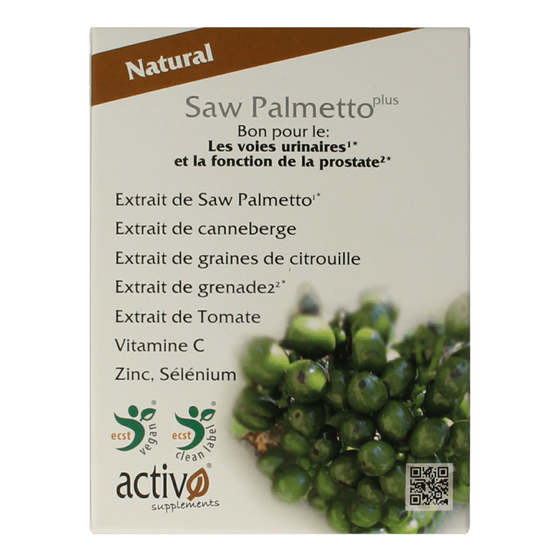 Activo Saw palmetto plus 60 Vegetarische capsules - DrogistWereld