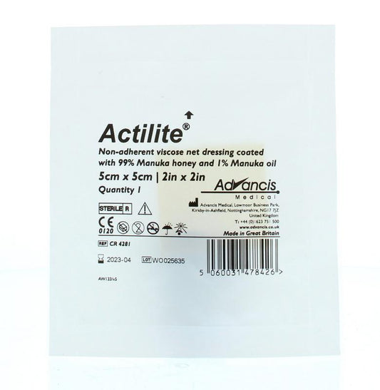 Advancis Actilite manuka non adh. netverband viscose 5 x 5 1 Stuks - DrogistWereld