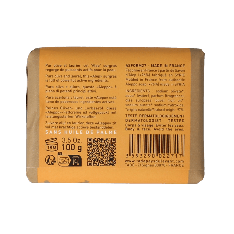 Aleppo Soap Co Sinaasappel zeep 100 Gram - DrogistWereld