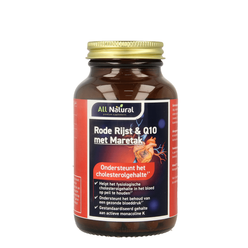All Natural Rode rijst Q10 60mg 90 Vegetarische capsules - DrogistWereld