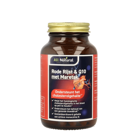 All Natural Rode rijst Q10 60mg 90 Vegetarische capsules - DrogistWereld