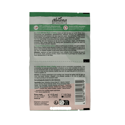 Alviana Soft care mask & peeling met biologisch witte thee 2 Stuks - DrogistWereld