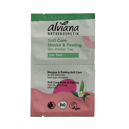 Alviana Soft care mask & peeling met biologisch witte thee 2 Stuks - DrogistWereld