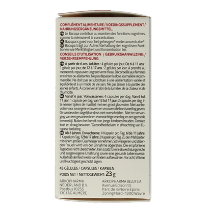 Arkocaps Bacopa 45 Capsules - DrogistWereld