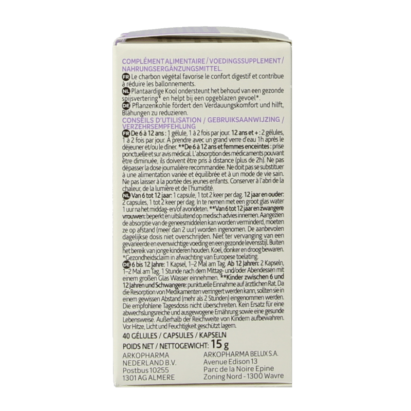 Arkocaps Plantaardige kool bio 40 Capsules - DrogistWereld