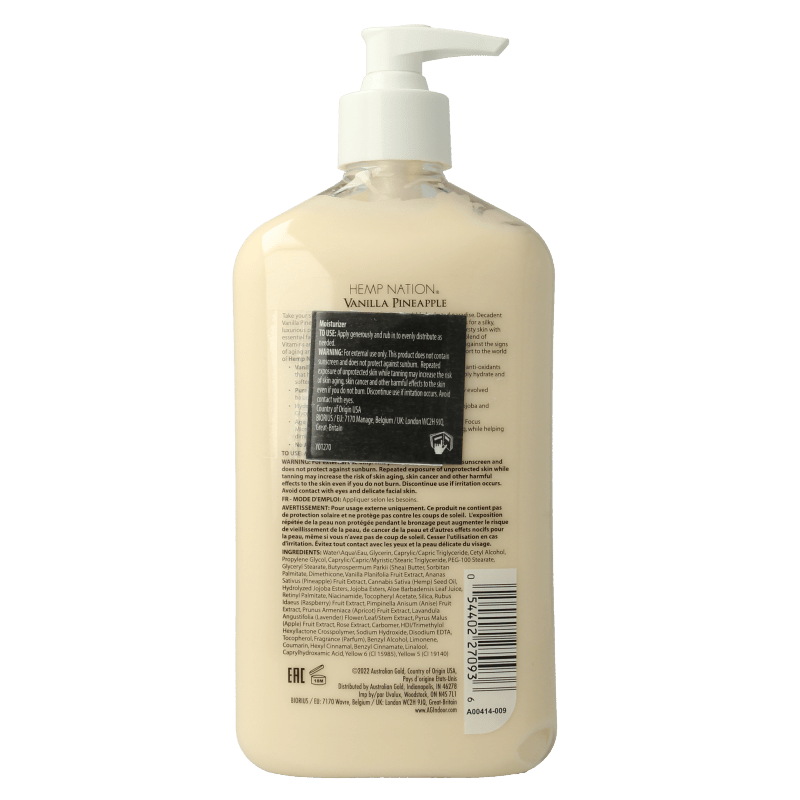 Australian Gold Hemp nation tan extender vanilla pineapple 535 Milliliter - DrogistWereld