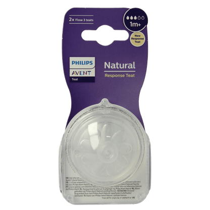 Avent Natural flesspeen 1M+ 2 Stuks - DrogistWereld