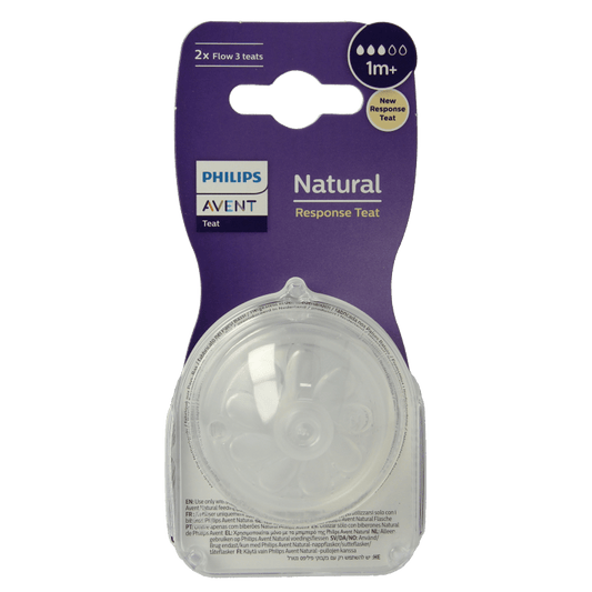 Avent Natural flesspeen 1M+ 2 Stuks - DrogistWereld