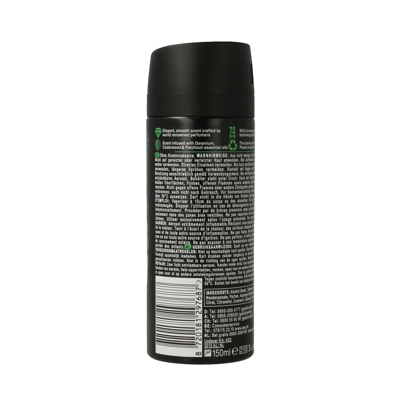 AXE Deodorant bodyspray kenobi green geranium 150 Milliliter - DrogistWereld