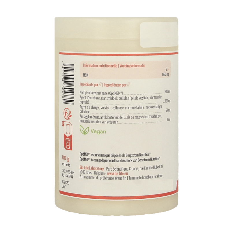 Be - Life Opti - MSM 90 Capsules - DrogistWereld