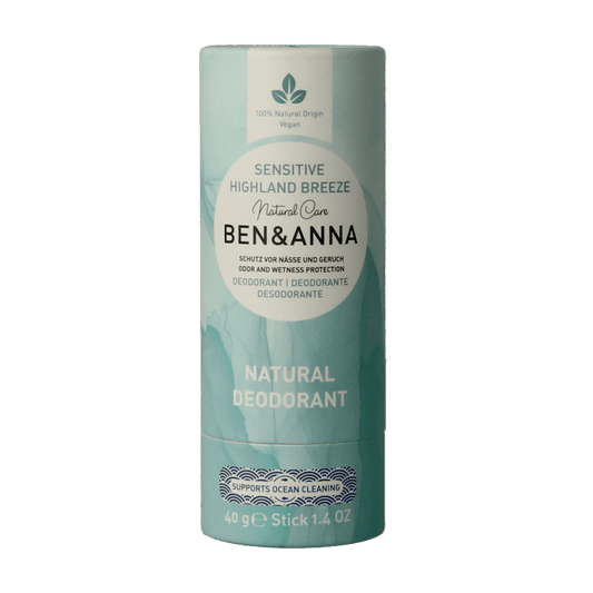 Ben & Anna Deodorant highland breeze sensitive papertube 40 Gram - DrogistWereld