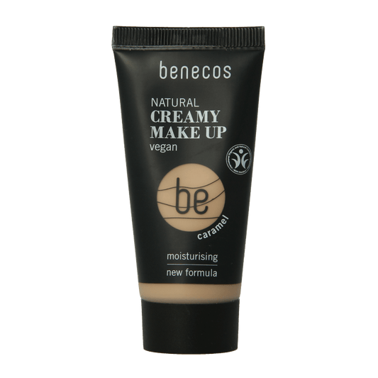 Benecos natural beauty Natural creamy make up foundation caramel 30 Milliliter - DrogistWereld