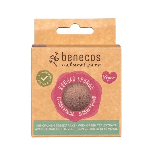 Benecos natural beauty Natural konjac sponge - green tea 1 Stuks - DrogistWereld