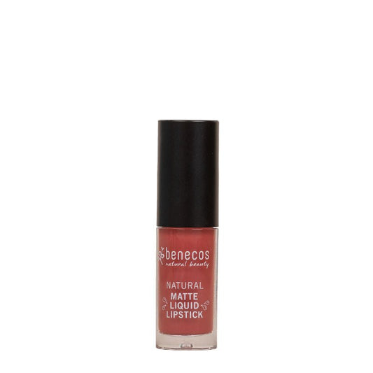 Benecos natural beauty Natural lipstick liquid mat rosewood romance 5 Milliliter - DrogistWereld