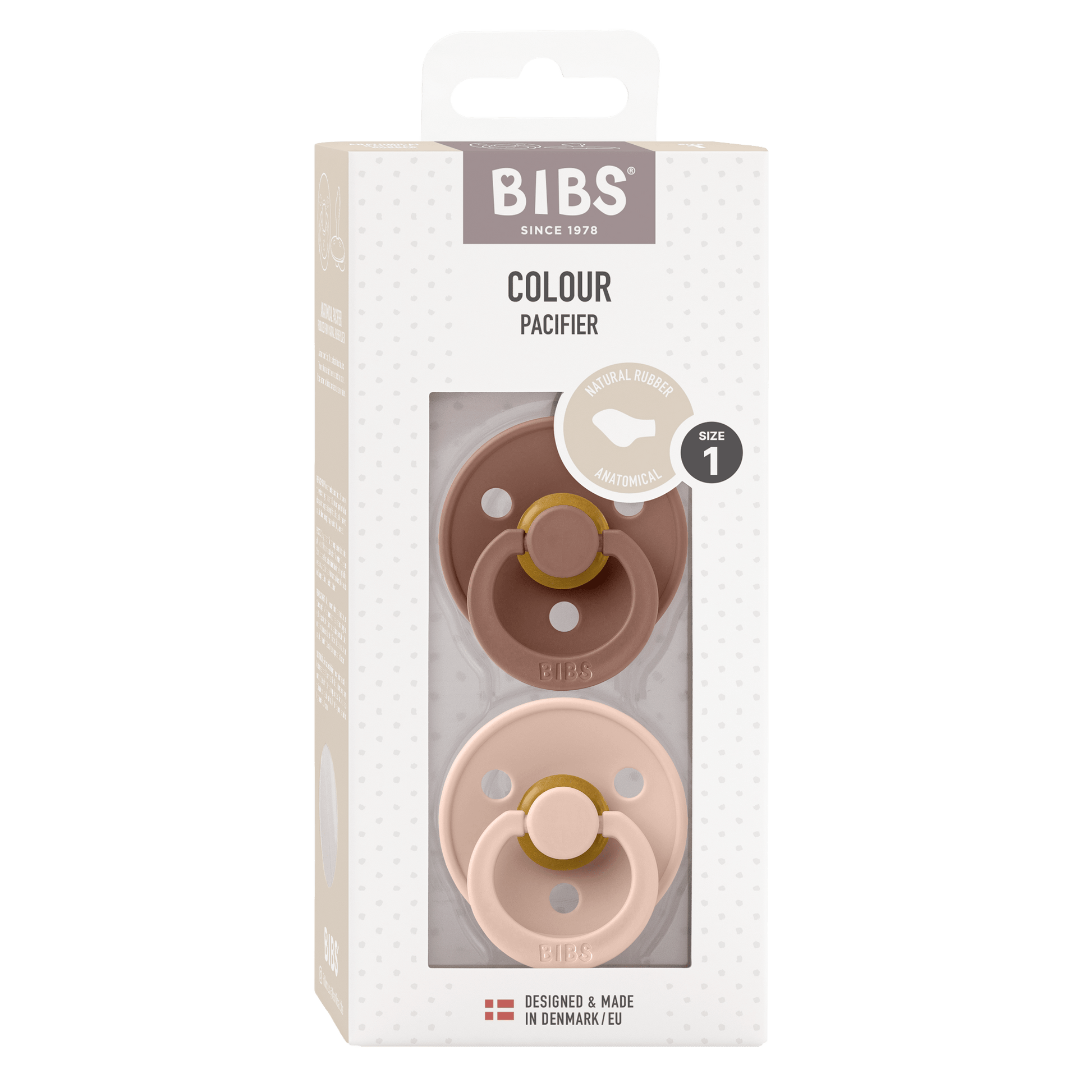 Bibs Fopspeen anatomical maat 1 blush/woodstock 2 Stuks - DrogistWereld