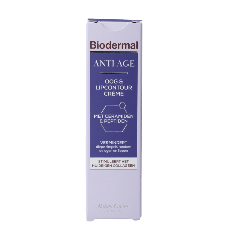 Biodermal Anti age oog - en lipcontour creme 15 Milliliter - DrogistWereld