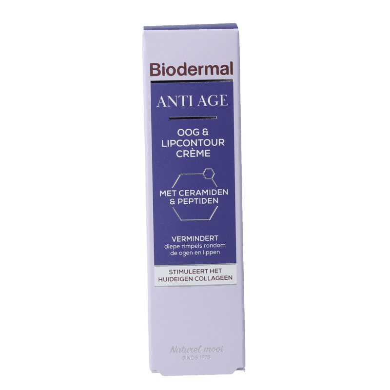 Biodermal Anti age oog - en lipcontour creme 15 Milliliter - DrogistWereld