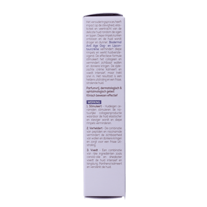 Biodermal Anti age oog - en lipcontour creme 15 Milliliter - DrogistWereld