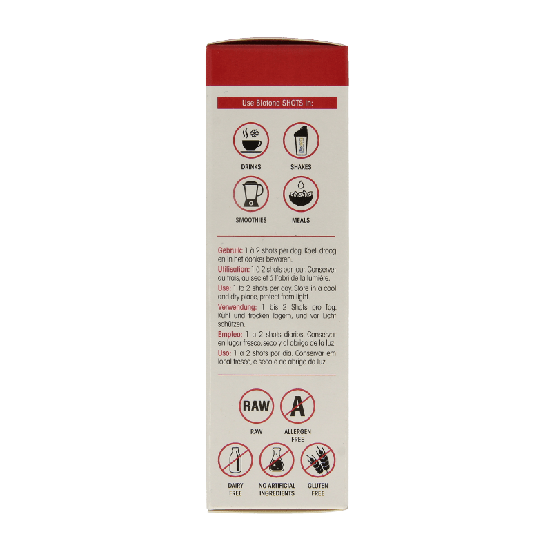 Biotona Acerola C 500 shots 2.2 gram bio 20 Stuks - DrogistWereld