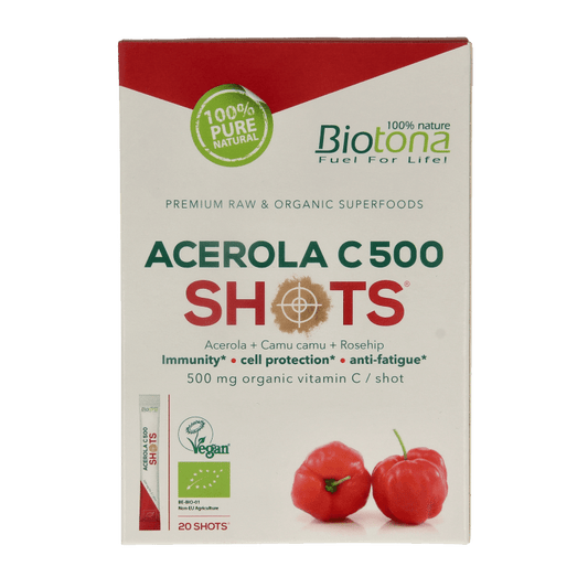 Biotona Acerola C 500 shots 2.2 gram bio 20 Stuks - DrogistWereld