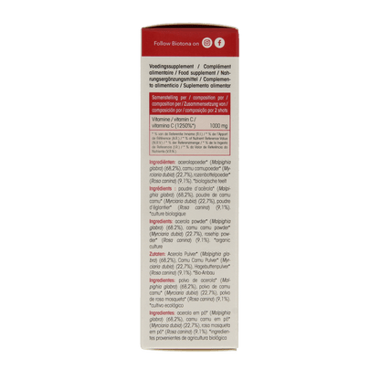 Biotona Acerola C 500 shots 2.2 gram bio 20 Stuks - DrogistWereld
