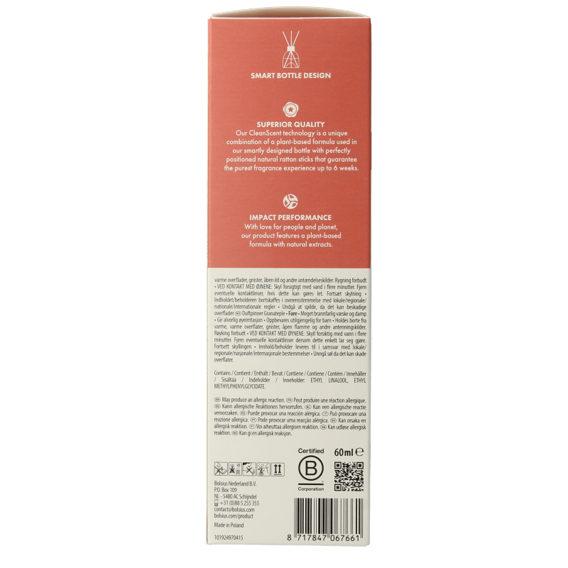 Bolsius True Scents geurverspreider pomegranate 60 Milliliter - DrogistWereld