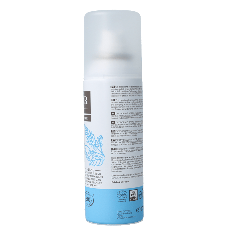 Cattier Deodorant spray cardamom patchouli 100 Milliliter - DrogistWereld