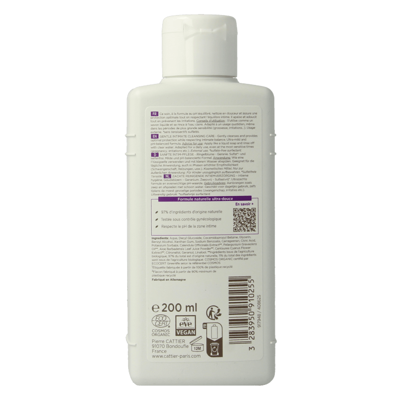 Cattier Gynea intieme hygiene cleansing care 200 Milliliter - DrogistWereld