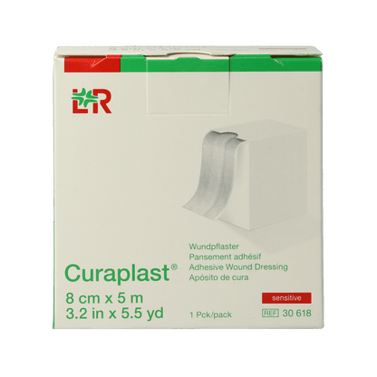 Curaplast Sensitive wondpleister 5m x 8cm 1 Rol - DrogistWereld