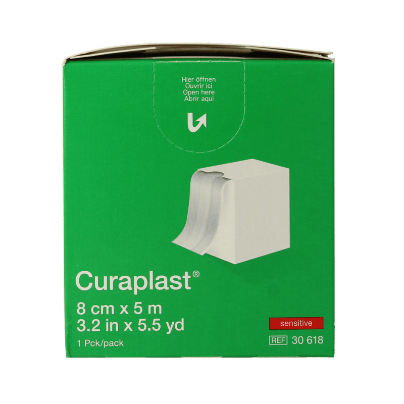 Curaplast Sensitive wondpleister 5m x 8cm 1 Rol - DrogistWereld